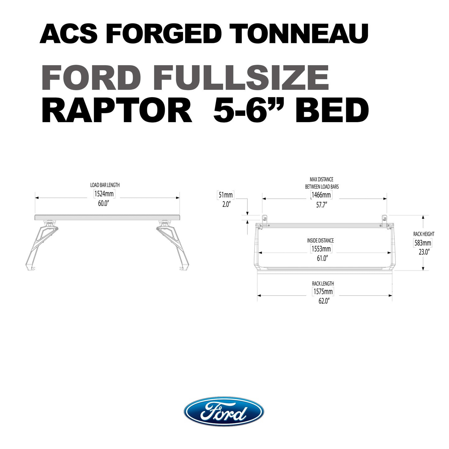 ACS FORGED TONNEAU - SOLO RACK - Ford