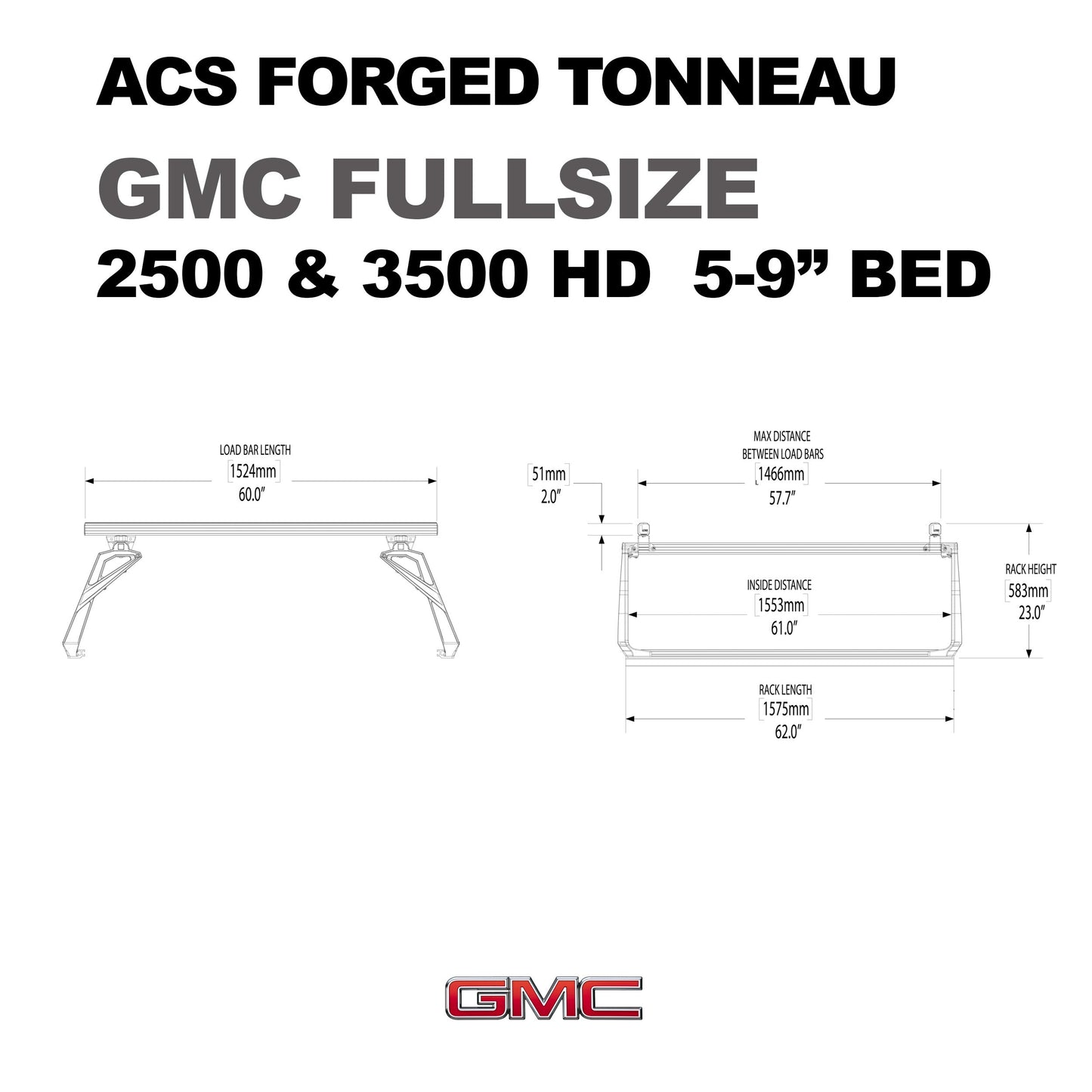 ACS FORGED TONNEAU - SOLO RACK - GMC