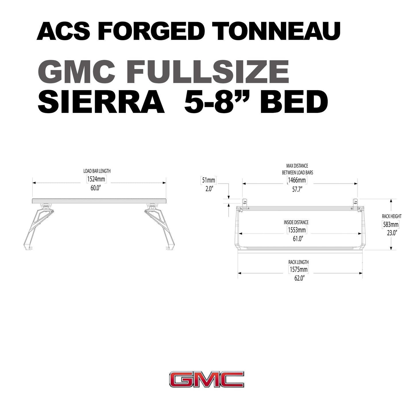 ACS FORGED TONNEAU - SOLO RACK - GMC