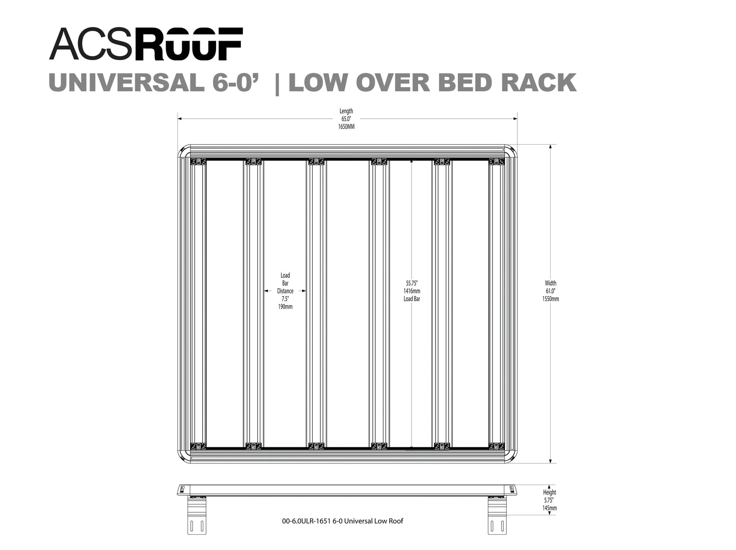 ACS ROOF | Plataforma baja universal sobre Pick up