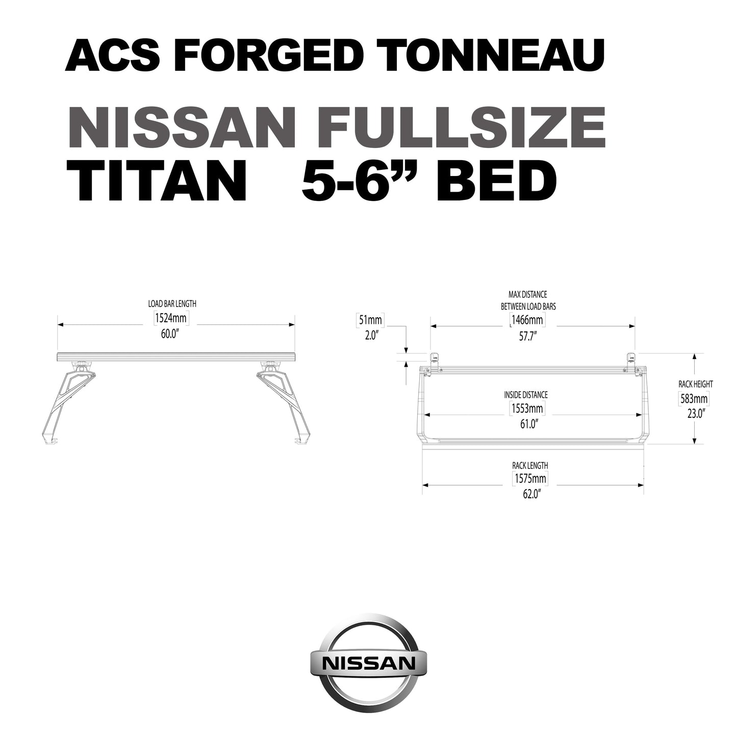ACS FORGED TONNEAU - SOLO RACK - Nissan