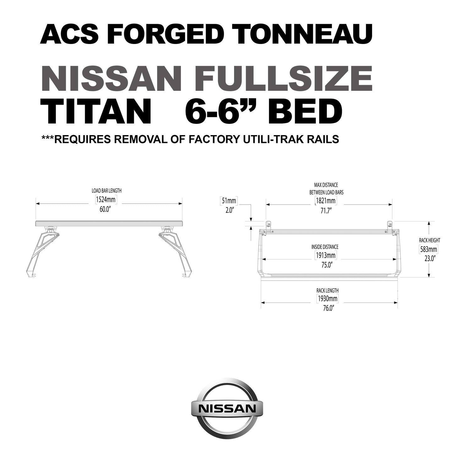 ACS FORGED TONNEAU - SOLO RACK - Nissan