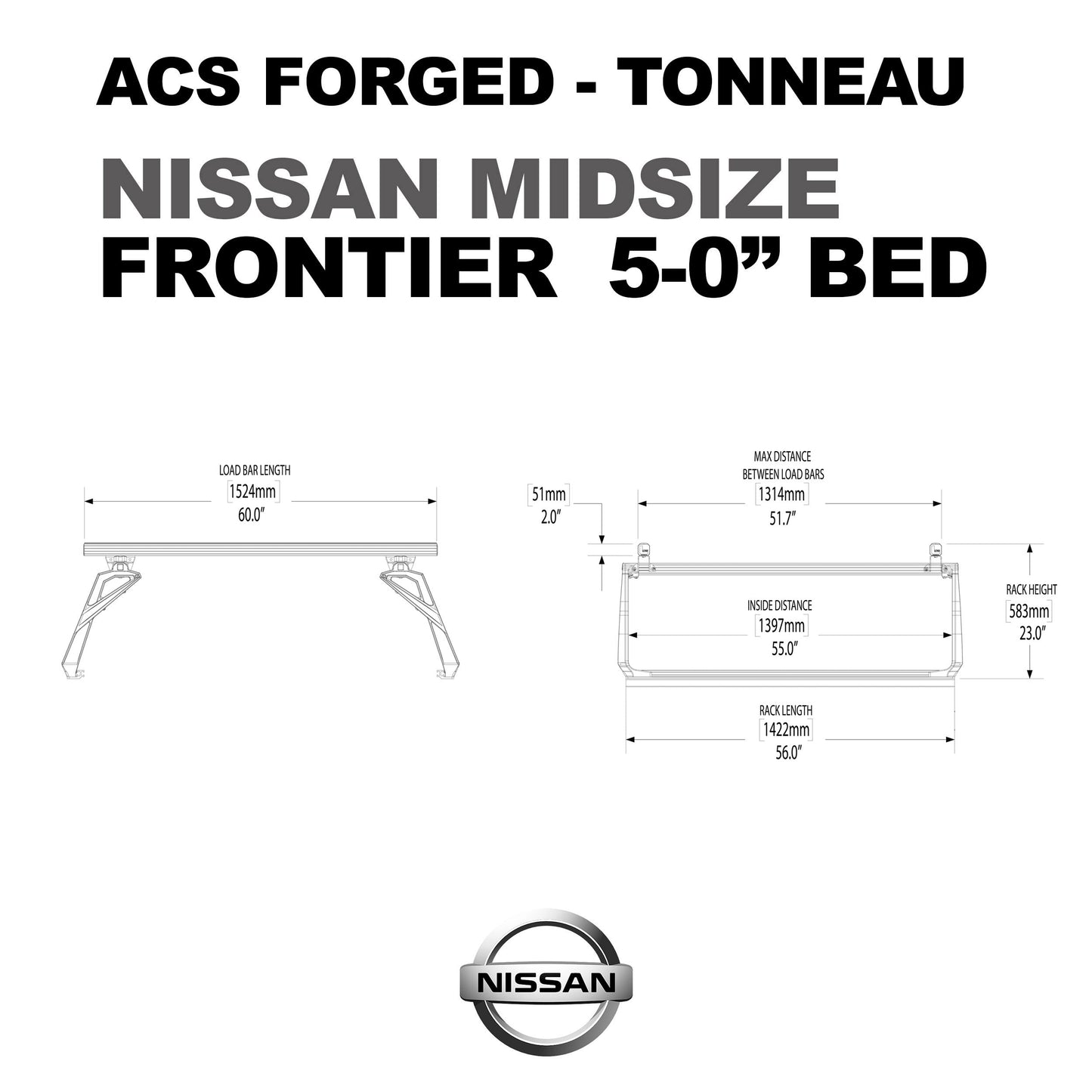 ACS FORGED TONNEAU - SOLO RACK - Nissan