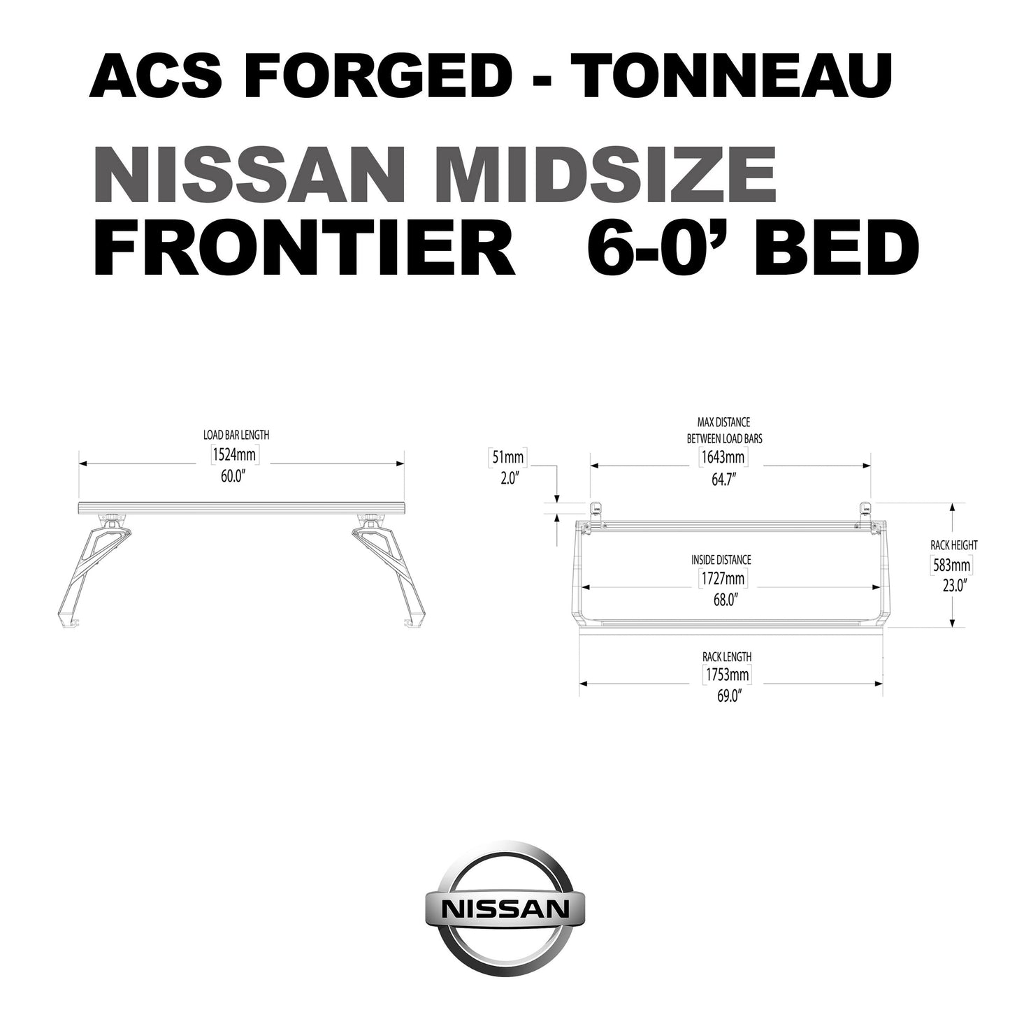 ACS FORGED TONNEAU - SOLO RACK - Nissan