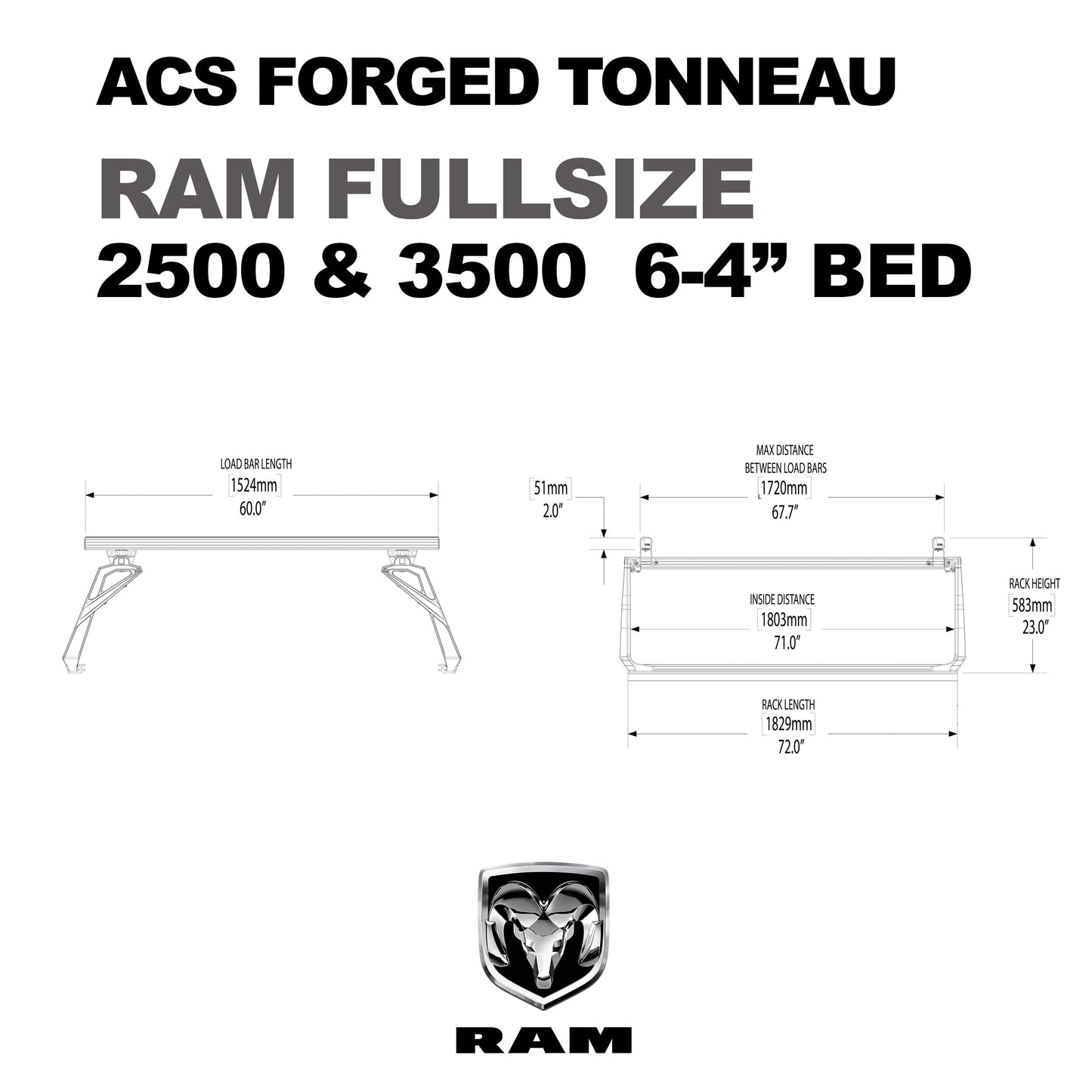 ACS FORGED TONNEAU - SOLO RACK - RAM