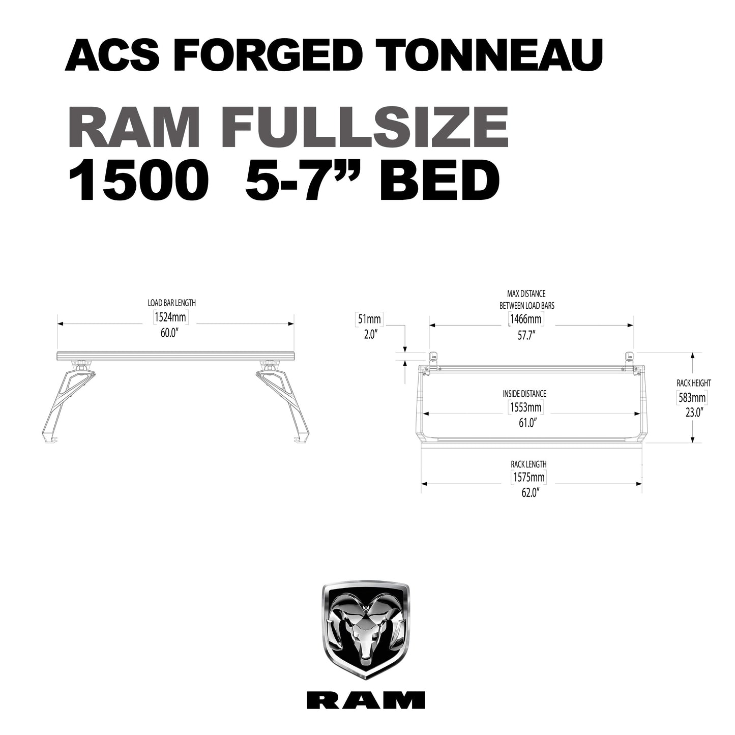 ACS FORGED TONNEAU - SOLO RACK - RAM