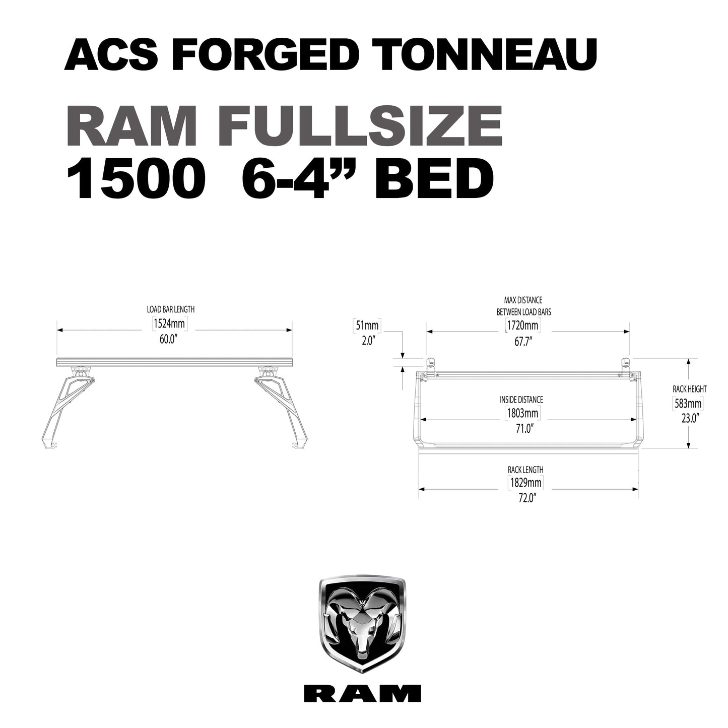 ACS FORGED TONNEAU - SOLO RACK - RAM