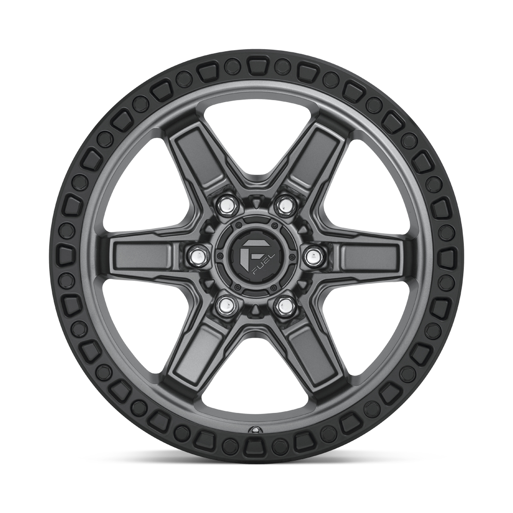 FUEL KICKER MATTE GUNMETAL BLACK BEAD RING 17x9 6X114 ET+12