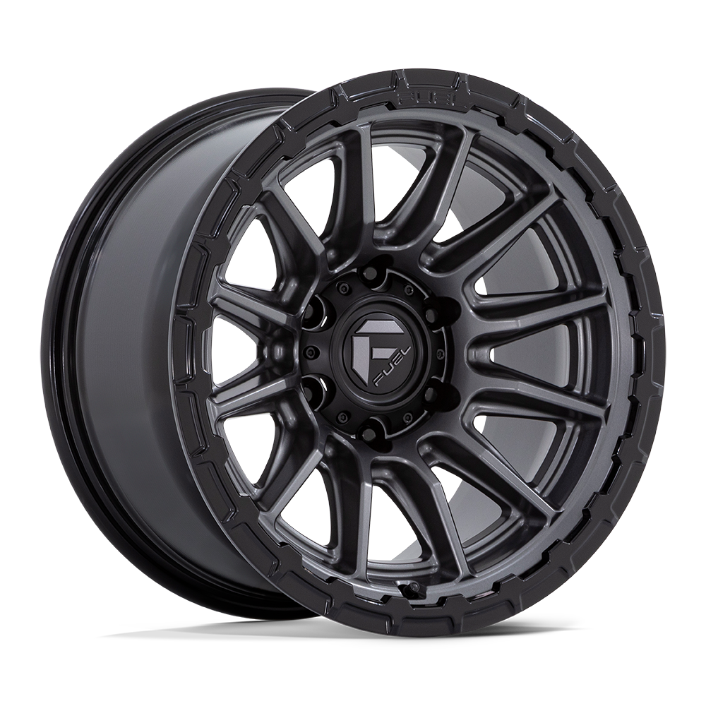 FUEL PISTON MATTE GUNMETAL GLOSS BLACK LIP 17X9 6X139 ET-12