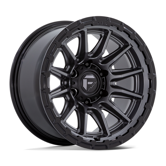 FUEL PISTON MATTE GUNMETAL GLOSS BLACK LIP 17X9 6X139 ET-12