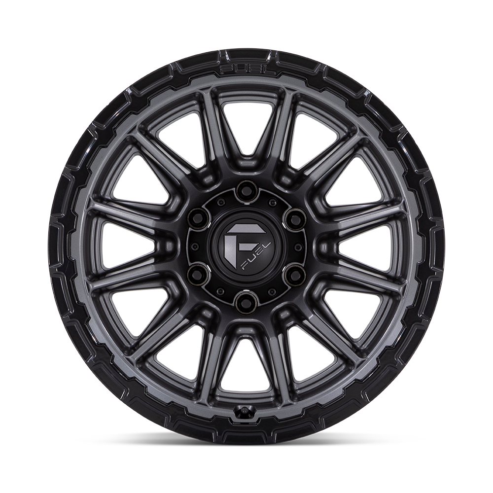 FUEL PISTON MATTE GUNMETAL GLOSS BLACK LIP 17X9 6X139 ET-12