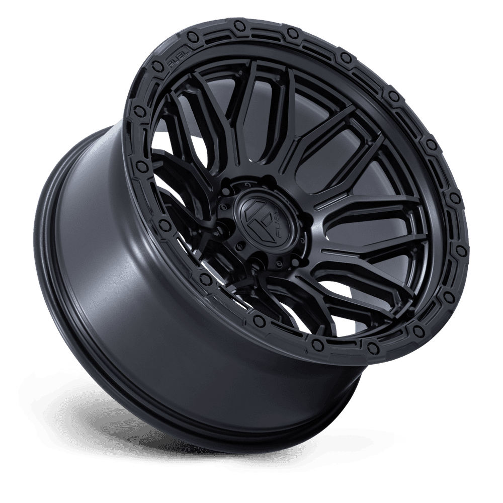 FUEL SURGE MATTE BLACK W/ GLOSS BLACK LIP 17X9 6X135 ET+1