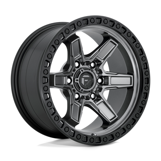FUEL KICKER MATTE GUNMETAL BLACK BEAD RING 17x9 5x127 ET-12