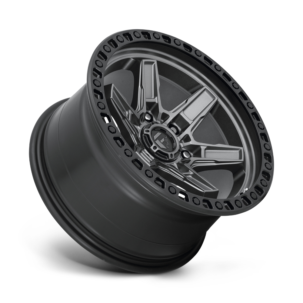 FUEL KICKER MATTE GUNMETAL BLACK BEAD RING 17x9 6X114 ET+12