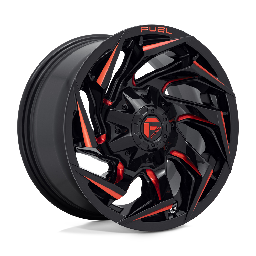 FUEL REACTION GLOSS BLACK MILLED W/ RED TINT 17X9 6X139/6X135 ET-12