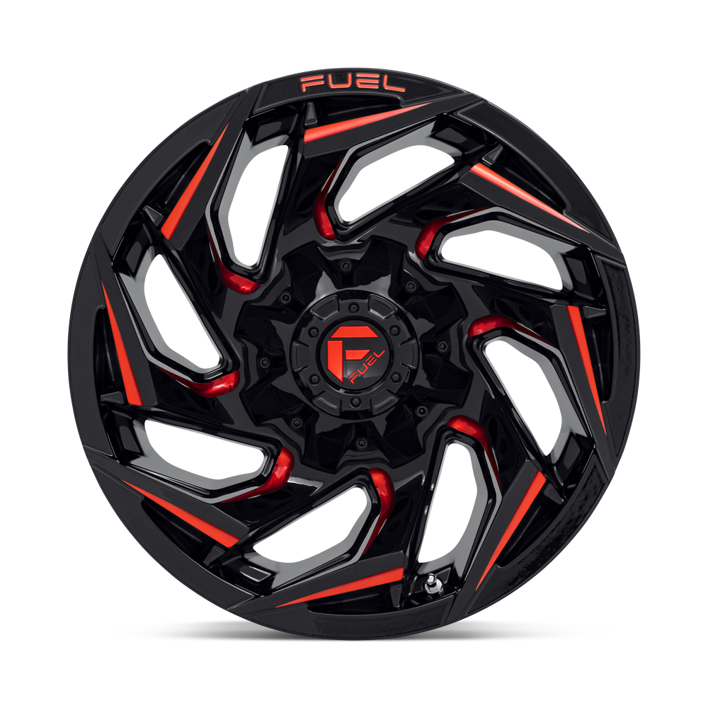 FUEL REACTION GLOSS BLACK MILLED W/ RED TINT 17X9 6X139/6X135 ET-12